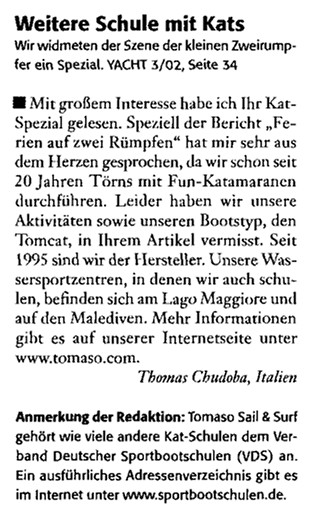 Leserbrief aus YACHT 9/2002